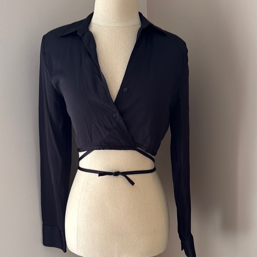 Zara Black Blouse Elegant Top